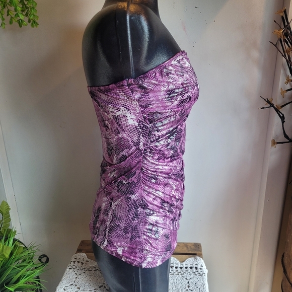 Kismet Purple and Black Snakeskin Look Tube Top M - Picture 3 of 7